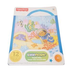 Vintage Little People Ocean 12 Piece Toy 11.5" Puzzle Inlay - Fisher Price 2014